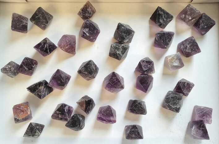 Clearance Lot: / Purple Fluorite Octahedrons - Pieces #217847